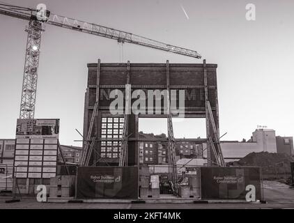 Dünkirchen, Frankreich, November 14. 2022, alte Gebäude werden im Stadtzentrum von Nicodeme restauriert. Stockfoto