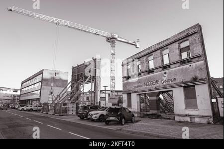 Dünkirchen, Frankreich, November 14. 2022, alte Gebäude werden im Stadtzentrum von Nicodeme restauriert. Stockfoto