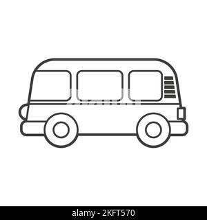 Vektor-Illustration eines Minivans. Icon-Stil mit schwarzer Umrandung. Bild für Kinder Stock Vektor