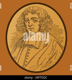 Ein Portrait von Benedikt de Spinoza aus dem späten 19.. Jahrhundert, 1632 – 1677 . (Geboren Bento de Espinosa), aber auch bekannt als Baruch Spinoza und Benedictus de Spinoza. Er war ein Philosoph portugiesischer Herkunft, der in Amsterdam geboren wurde. --- Een laat 19e eeuws gegraveerd portret van Benedictus de Spinoza, 1632 – 1677. (Geboren als Bento de Espinosa) maar ook bekend als Baruch Spinoza en Benedictus de Spinoza. Hij was een filosoof van Portugese afkomst, geboren in Amsterdam. -- um retrato gravado no final do século XIX de Bento de Spinoza, 1632 - 1677 . -- ברוך שפינוזה Stockfoto