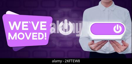 Konzeptuelle Darstellung We'Ve bewegte sich. Konzept, das bedeutet, von einem anderen gleichen oder einem anderen Land zu leben Stockfoto