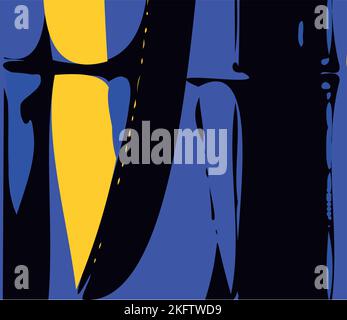 Lichter in der Nacht, abstrakte Vektormalerei. Einfache Formen, minimalistisches Grafikdesign, kreatives Kunstwerk. Für Poster, Broschüre, Druck, Covers. Stock Vektor