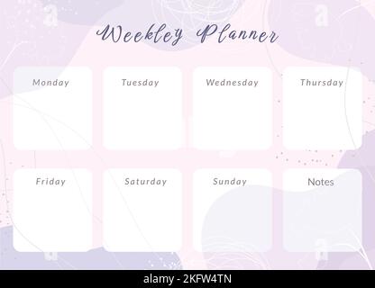 Druckbare Planner-Vorlage Stock Vektor