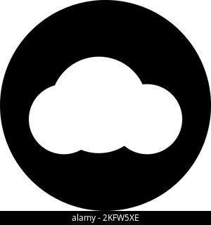 Symbol mit Wolke in Schwarz und Weiß, Cloud-Taste Stock Vektor