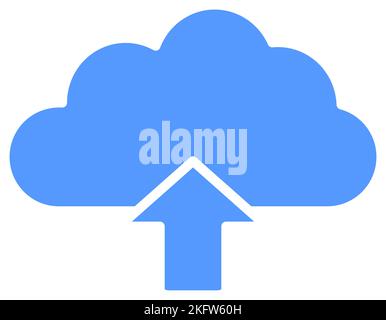 Symbol für das Hochladen der Cloud, Symbol für das Hochladen der Cloud mit Pfeil nach oben Stock Vektor