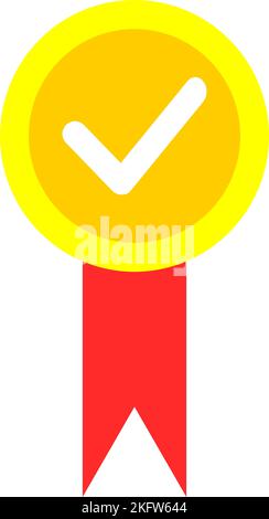 Symbol für goldene Medaille, Symbol für Qualität, Symbol für geprüfte Qualität Stock Vektor
