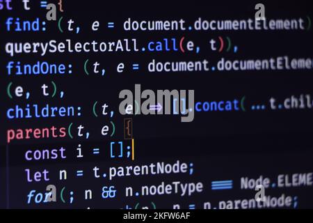 PHP Programmiersprache auf dem Computerbildschirm. Überwachen Sie das Technologiekonzept. Hintergrund des Programmcodes. Web-Entwicklungskonzept Stockfoto