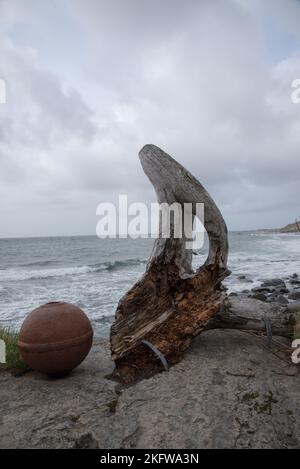 Vikten ist ein kleines Dorf auf der Insel Flakstadøya des Lofoten-Archipels im Bezirk Nordland in Norwegen Stockfoto