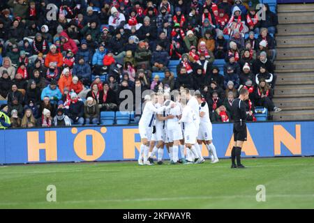 Oslo, Norwegen, 20.. November 2022, Finnland feiert Benjamin Källmans Tor , Quelle: Frode Arnesen/Alamy Live News Stockfoto