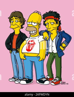 MICK JAGGER, HOMER SIMPSON, KEITH RICHARDS, THE SIMPSONS : STAFFEL 14, 2002 Stockfoto