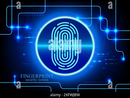 Grafik Design Fingerabdruck Konzept Sicherheit Zugriffskontrolle Vektor Illustration Stock Vektor