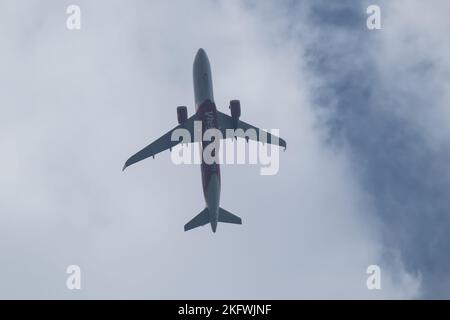 Chiangmai, Thailand - 15 2022. Oktober: HS-VKP A320-200 der thailändischen Vietjet-Fluggesellschaft. Fahren Sie vom internationalen Flughafen Chiang Mai zum Flughafen Bangkok. Stockfoto