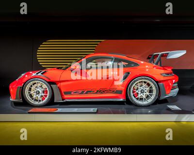 Stuttgart-Zuffenhausen - 12. November 2022 - Porsche Museum, Porsche 911 GT3 RS Stockfoto