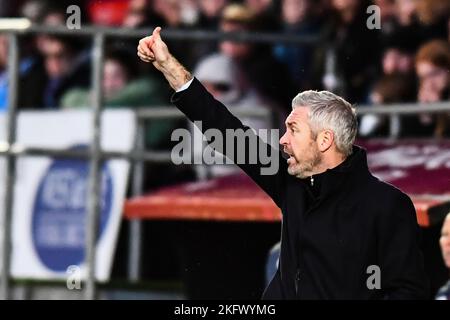 London, Großbritannien. 20.. November 2022. Chigwell Construction Stadium November 20 2022: Manager Willie Kirk (Leicester City Manager) wird am Sonntag, dem 20.. November 2022, während des Barclays Womens Super League-Spiels zwischen West Ham United und Leicester City im Chigwell Construction Stadium, Dagenham, zugegen sein. (Kevin Hodgson/SPP) Quelle: SPP Sport Press Photo. /Alamy Live News Stockfoto
