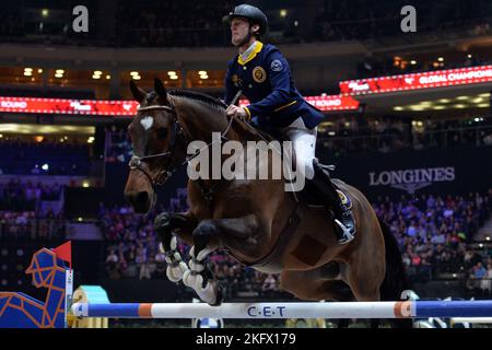 Prag, Tschechische Republik. 20.. November 2022. Reitsport NIELS BRUYNSEELS von PRAGER LÖWEN im GCL Super Cup Finale während der Longines Global Champions Playoffs 2022 in Prag in der Tschechischen Republik. (Bild: © Slavek Ruta/ZUMA Press Wire) Bild: ZUMA Press, Inc./Alamy Live News Stockfoto
