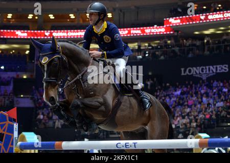 Prag, Tschechische Republik. 20.. November 2022. PIETER DEVOS von PRAGER LÖWEN beim GCL Super Cup Finale während der Longines Global Champions Playoffs 2022 in Prag in der Tschechischen Republik. (Bild: © Slavek Ruta/ZUMA Press Wire) Bild: ZUMA Press, Inc./Alamy Live News Stockfoto