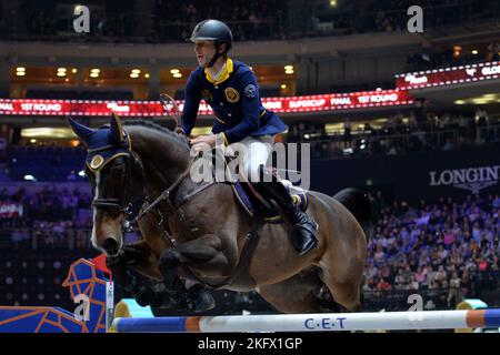 Prag, Tschechische Republik. 20.. November 2022. PIETER DEVOS von PRAGER LÖWEN beim GCL Super Cup Finale während der Longines Global Champions Playoffs 2022 in Prag in der Tschechischen Republik. (Bild: © Slavek Ruta/ZUMA Press Wire) Bild: ZUMA Press, Inc./Alamy Live News Stockfoto