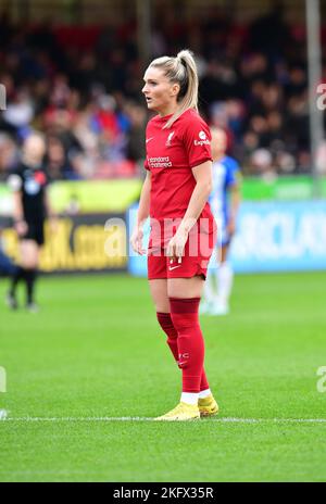 Crawley, Großbritannien. 20.. November 2022. Melissa Lawley aus Liverpool während des FA Women's Super League-Spiels zwischen Brighton & Hove Albion Women und Liverpool Women am 20. 2022. November im People's Pension Stadium in Crawley, Großbritannien. (Foto von Jeff Mood/phcimages.com) Quelle: PHC Images/Alamy Live News Stockfoto