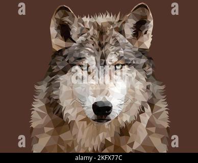 Wolf geometrische Low-Poly-Vektor-Kunst Stock Vektor