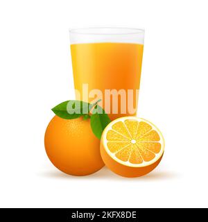Glas mit Orangensaft Stock Vektor