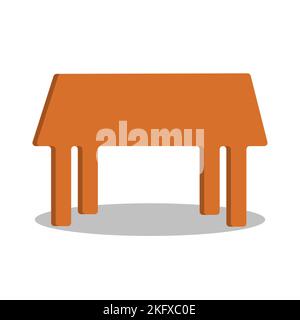 Möbelschrank, Haushaltsschublade, Tischdesign flache Vektor-Illustration. Wohndesign-Element aus natürlichen Materialien. Flacher Vektorstil Stock Vektor