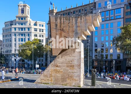 Denkmal für Francesc Macia, Placa de Catalonia, Barcelona, Spanien, November 2022 Stockfoto