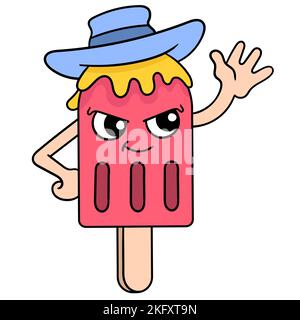 Ein Vektordesign eines Cartoon-Cowboy-Eiscremes Stock Vektor