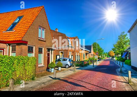 Typische holländische Familienhäuser. Moderne Architektur in Holland, Amsterdam, Holland, Niederlande HDR Stockfoto