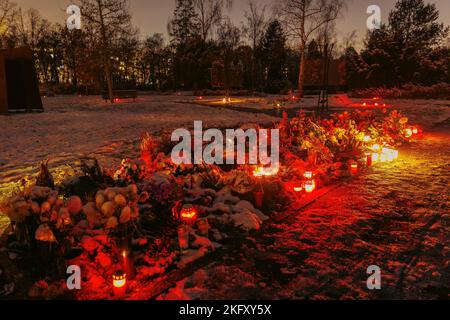Impressionen eines Friedhofs auf dem Totensonntag oder des Ewigen Sonntags in Berlin, Deutschland, Gedenktag in Deutschland und der Schweiz, Gedenktag für Decea Stockfoto