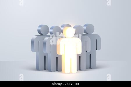 Team mit Führungskonzept. 3D gerenderte Menschen. Vektorgrafik Stock Vektor
