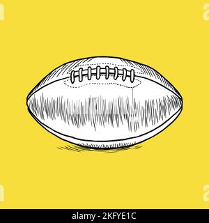 American Football Ball-Symbol. Sport-Konzept, Cartoon von Sichel Vektor-Symbol für Web-Design isoliert auf gelbem Hintergrund - Vektor. Vektorgrafik Stock Vektor