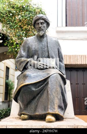 Statue des jüdischen Philosophen Maimonideds Cordoba, Andalusien, Spanien Stockfoto