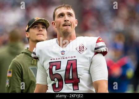 Houston, TX, USA. 20.. November 2022. Washington Commanders Long Snapper Camaron Cheeseman (54) während eines Spiels zwischen den Washington Commanders und den Houston Texans in Houston, TX. Trask Smith/CSM/Alamy Live News Stockfoto