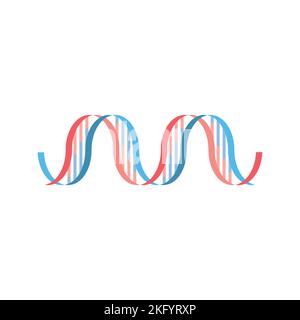 Wissenschaftliche Entwicklung des Watson- und Crick-DNA-Modells. Bunte Symbole. Vektorgrafik. Stock Vektor