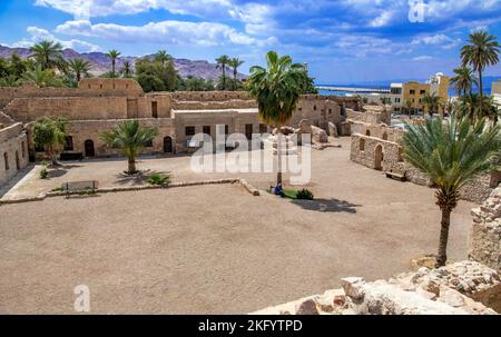 Panoramablick Aqaba Fort Jordanien aus dem 16.. Jahrhundert Stockfoto