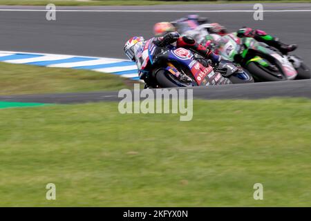 Phillip Island, Australien, 20. November 2022. Toprak RAZGATLIOGLU aus der Türkei auf der Pata Yamaha mit Brixx WorldSBK Yamaha YZF R1 während der FIM World Superbike Championship 2022 auf dem Phillip Island Circuit am 20. November 2022 in Phillip Island, Australien. Kredit: Dave Hewison/Speed Media/Alamy Live Nachrichten Stockfoto