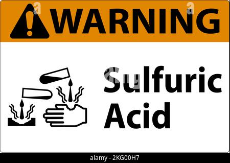 Warnung Schwefelsäure Auf Weißem Hintergrund Stock Vektor