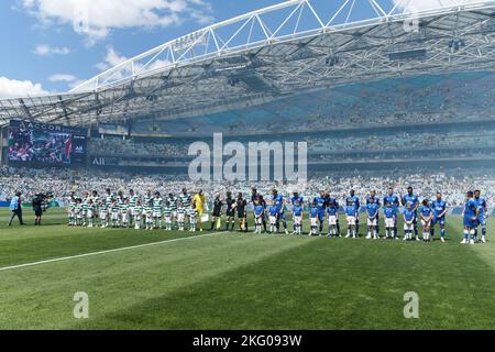 Sydney, Australien. 20.. November 2022. SYDNEY, AUSTRALIEN - 20. NOVEMBER: Celtic und Everton treten vor dem Spiel zwischen Everton und Celtic im Accor Stadium am 20. November 2022 in Sydney, Australien auf.Quelle: IOIO IMAGES/Alamy Live News Stockfoto