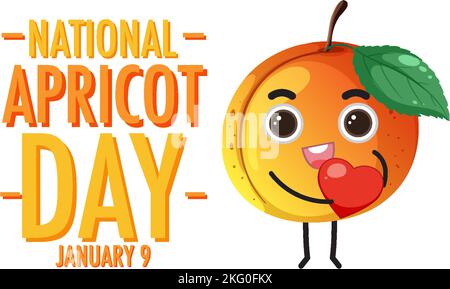 National Apricot Day Poster Design Illustration Stock Vektor