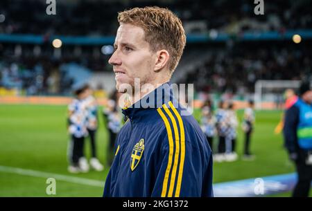 Malmoe, Schweden. 19., November 2022. Samuel Gustafson von Schweden gesehen während der Fußball-Freundschaften zwischen Schweden und Algerien im Eleda Stadion in Malmoe. (Foto: Gonzales Photo - Joe Miller). Stockfoto