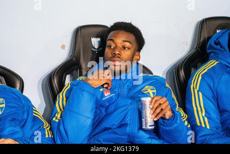 Malmoe, Schweden. 19., November 2022. Anthony Elanga von Schweden gesehen während der Fußball-Freundschaften zwischen Schweden und Algerien im Eleda Stadion in Malmoe. (Foto: Gonzales Photo - Joe Miller). Stockfoto