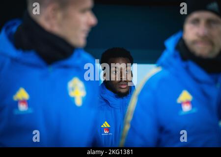 Malmoe, Schweden. 19., November 2022. Anthony Elanga von Schweden gesehen während der Fußball-Freundschaften zwischen Schweden und Algerien im Eleda Stadion in Malmoe. (Foto: Gonzales Photo - Joe Miller). Stockfoto