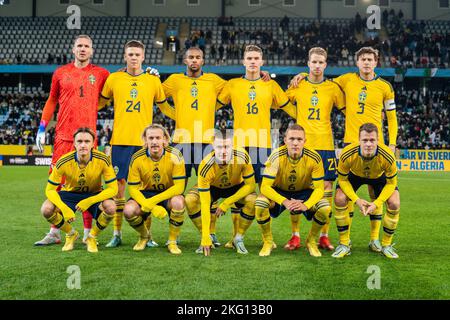 Malmoe, Schweden. 19., November 2022. Die Starrting-11 von Schweden für die Fußball-freundlich zwischen Schweden und Algerien im Eleda Stadion in Malmoe. (Foto: Gonzales Photo - Joe Miller). Stockfoto