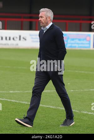 DAGENHAM ENGLAND - NOVEMBER 20 :Willie Kirk Managerin von Leicester City Women während des Vormatch-Warm-Up während des Barclays Women's Super League-Spiels Stockfoto