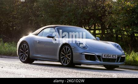 2014 silberner Porsche 911 Oldtimer Stockfoto