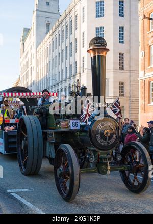 Burrell Dampflokomotive nimmt an der Lord Mayors Show 2022 Teil. City of London, England, Großbritannien Stockfoto