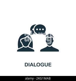 Dialogsymbol. Monochromes Symbol für einfache Projektplanung für Vorlagen, Webdesign und Infografiken Stock Vektor