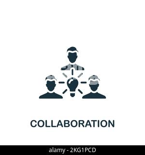 Symbol für Zusammenarbeit. Einfaches Symbol für die Einstellung von Linienelementen für Vorlagen, Webdesign und Infografiken. Stock Vektor