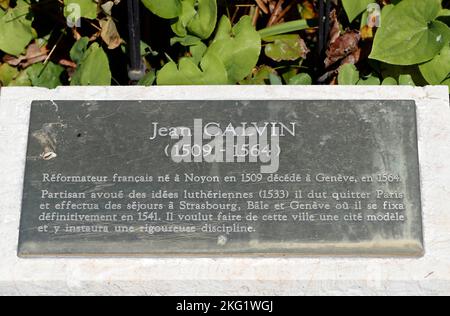 Friedhof der Könige. Grab von Jean Calvin ( Johannes Calvin ). Calvin war ein französischer Theologe, Pastor und Reformer in Genf während der Protestant Re Stockfoto