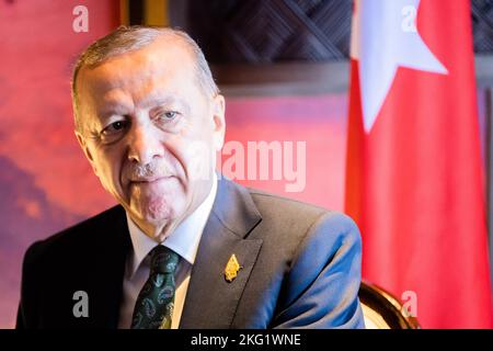 Nusa Dua, Indonesien. 16.. November 2022. Der Türkische Präsident Recep Tayyip Erdogan. Quelle: Christoph Soeder/dpa/Alamy Live News Stockfoto